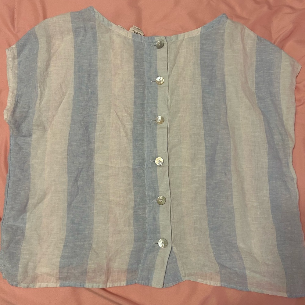 Striped Button-Up Blouse